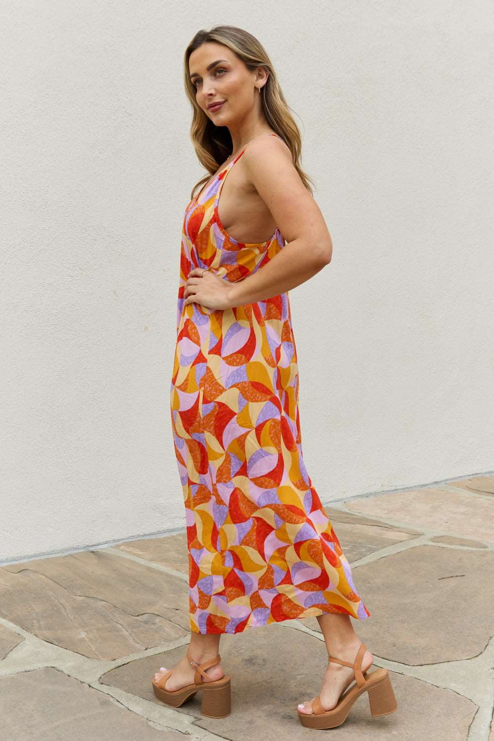 And The Why Full Size Printed Sleeveless Maxi Dress - Rollexi