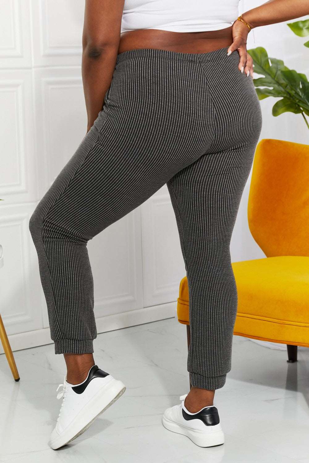 Blumin Apparel Full Size Easy Living Ribbed Joggers - Rollexi