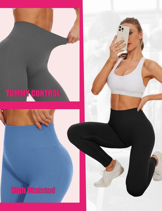 High-waisted seamless cropped leggings - Rollexi