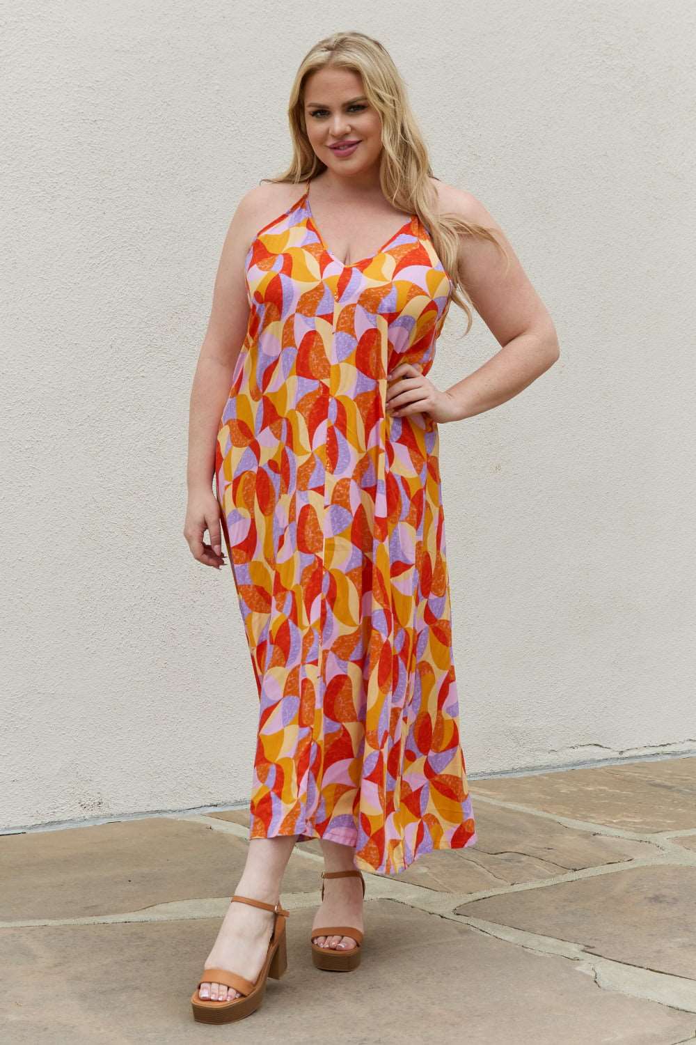 And The Why Full Size Printed Sleeveless Maxi Dress - Rollexi