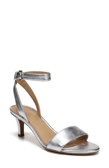 Naturalizer Women's Ankle Strap Sandals, Soft Silver Leather - Rollexi