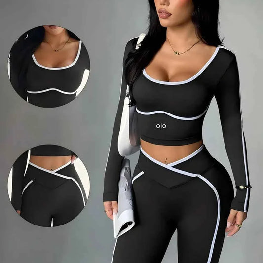 2026 Colorblock V-Waist Yoga Set - Rollexi