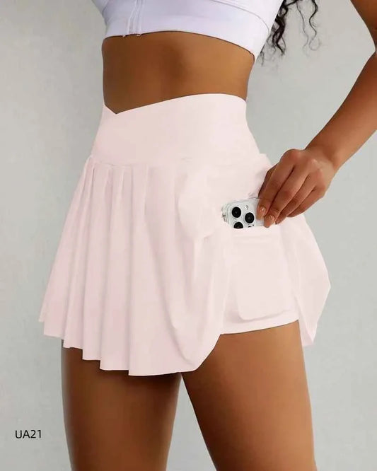 Women's 2-in-1 Flowy Athletic Skort Shorts - Rollexi