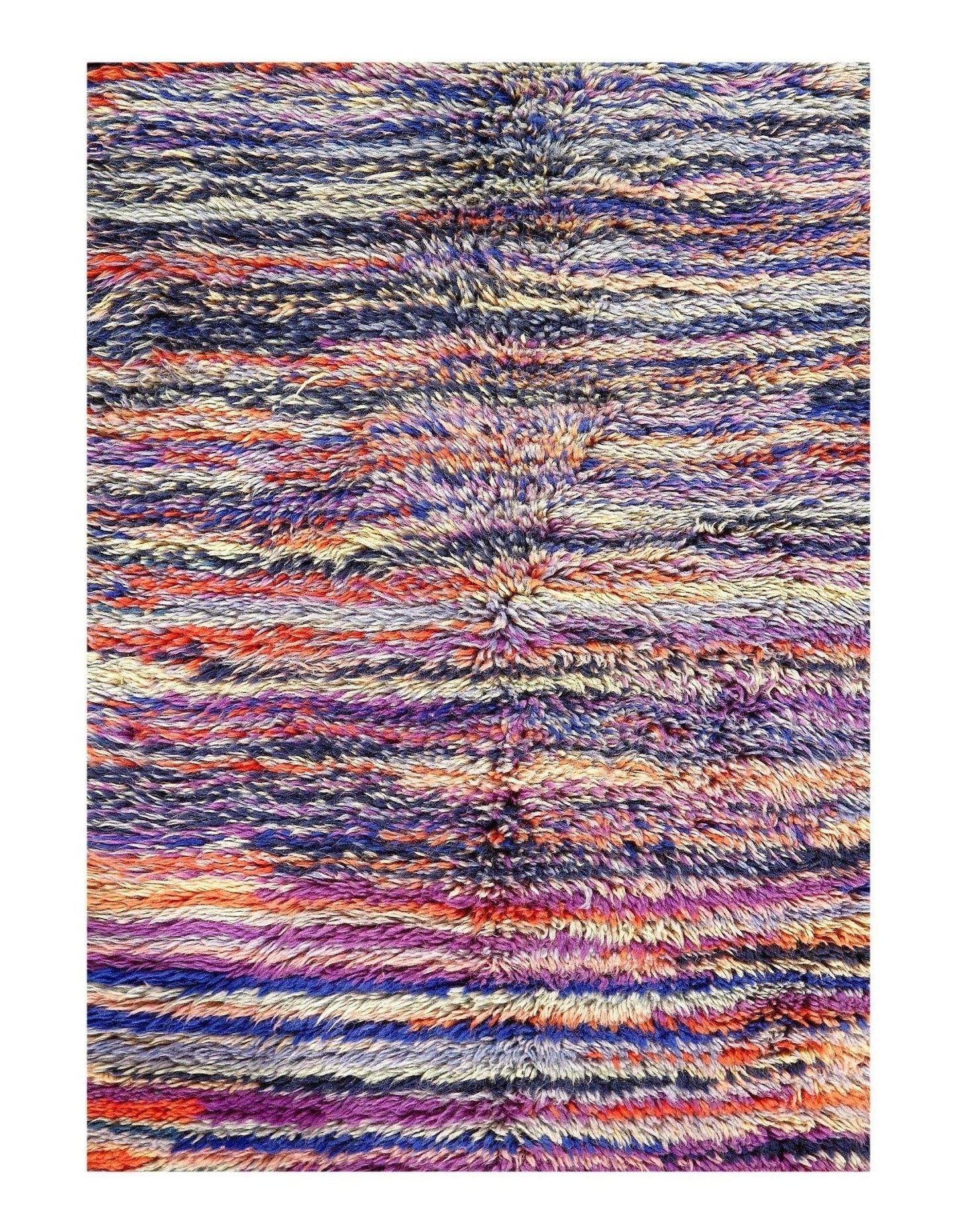 Canvello Modern Fine Hand Knotted Vintage Authentic Moroccon Wool Rug for Living Room - 6'5'' X 8'5''