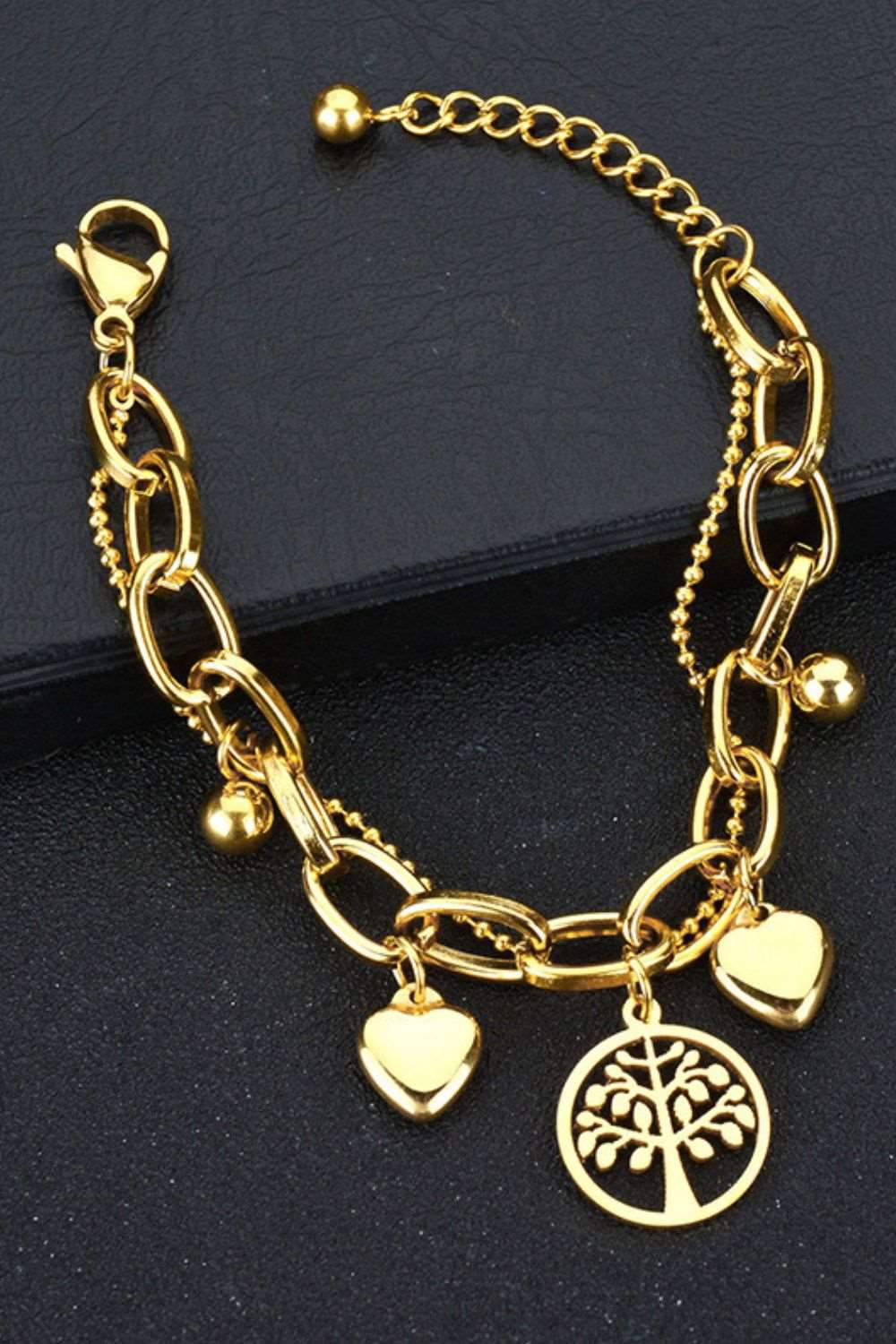 Multi Charm Chunky Chain Bracelet - Rollexi