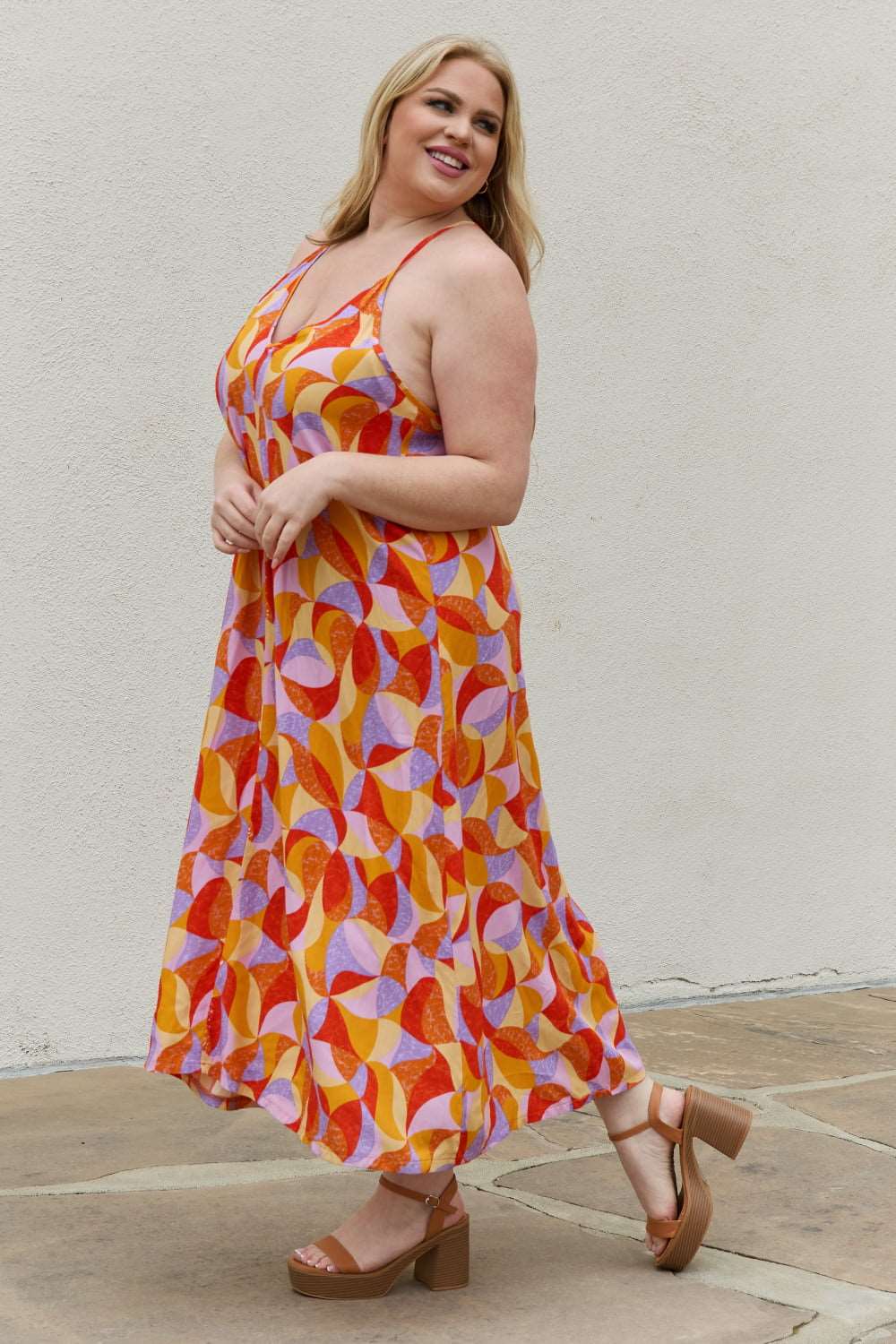 And The Why Full Size Printed Sleeveless Maxi Dress - Rollexi