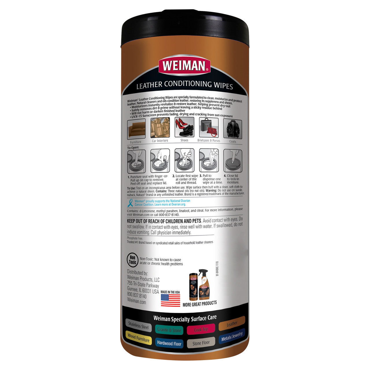 Weiman Leather Wipes (4x30 CT)
