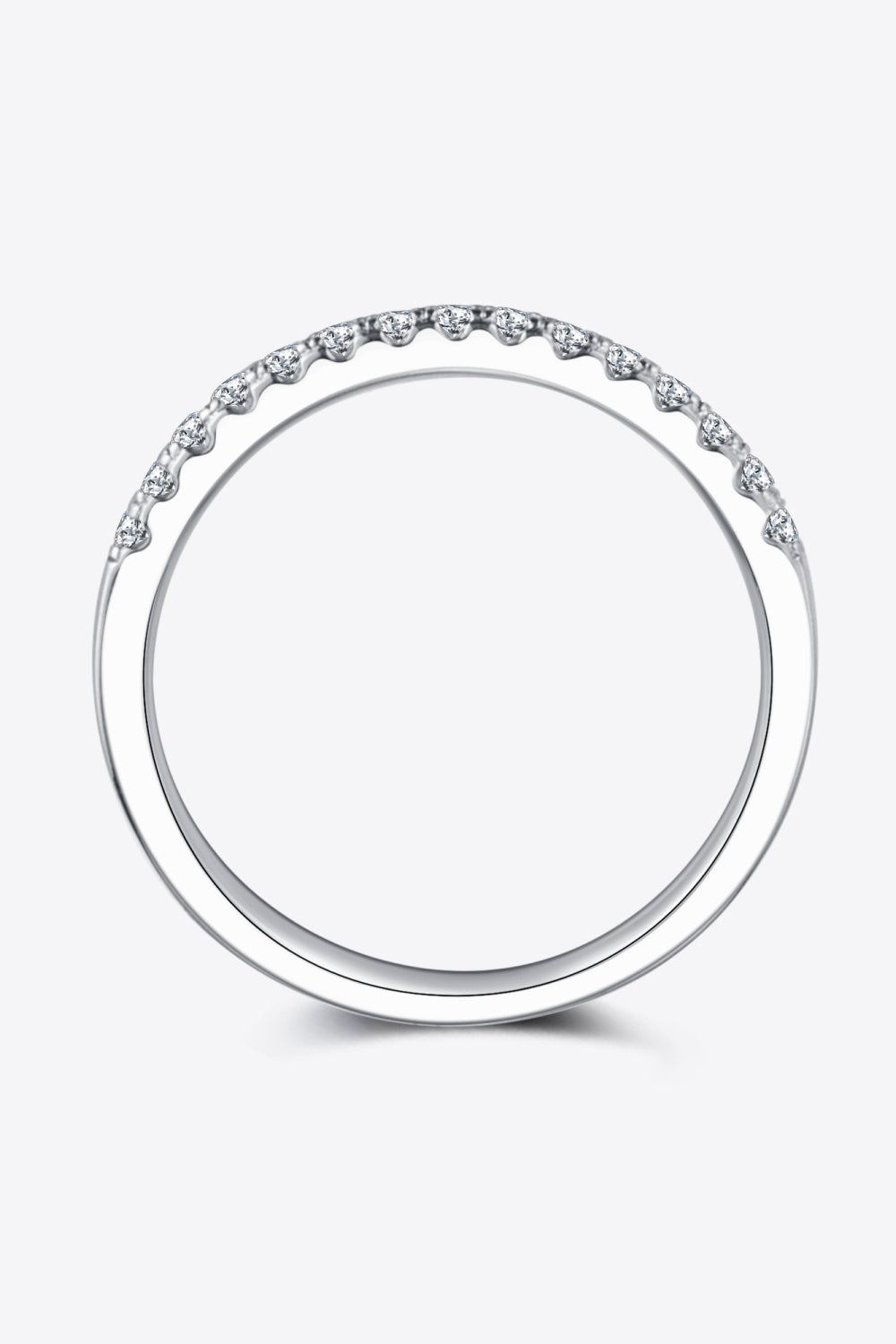 Moissanite Platinum-Plated Half-Eternity Ring - Rollexi