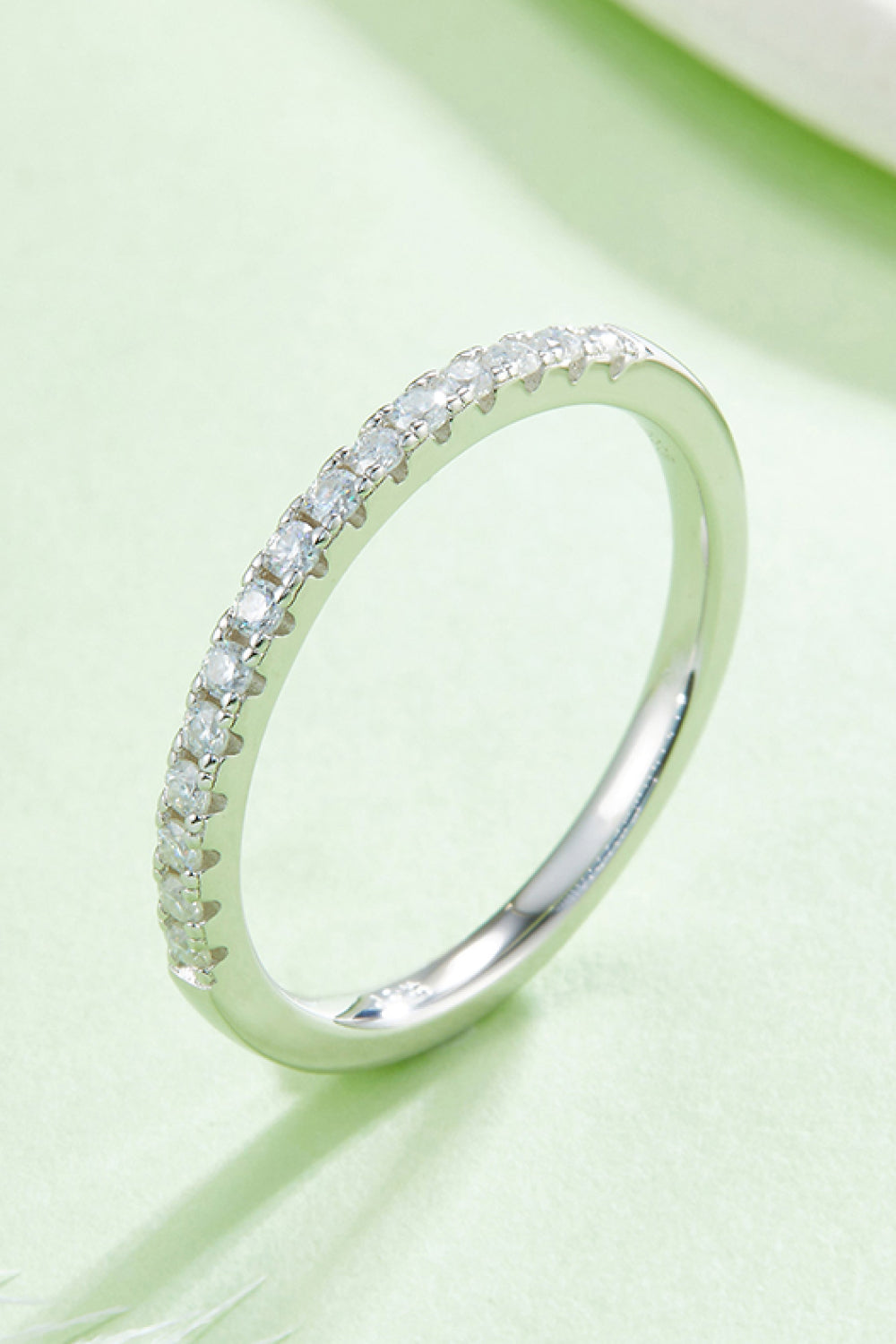 Moissanite Platinum-Plated Half-Eternity Ring - Rollexi