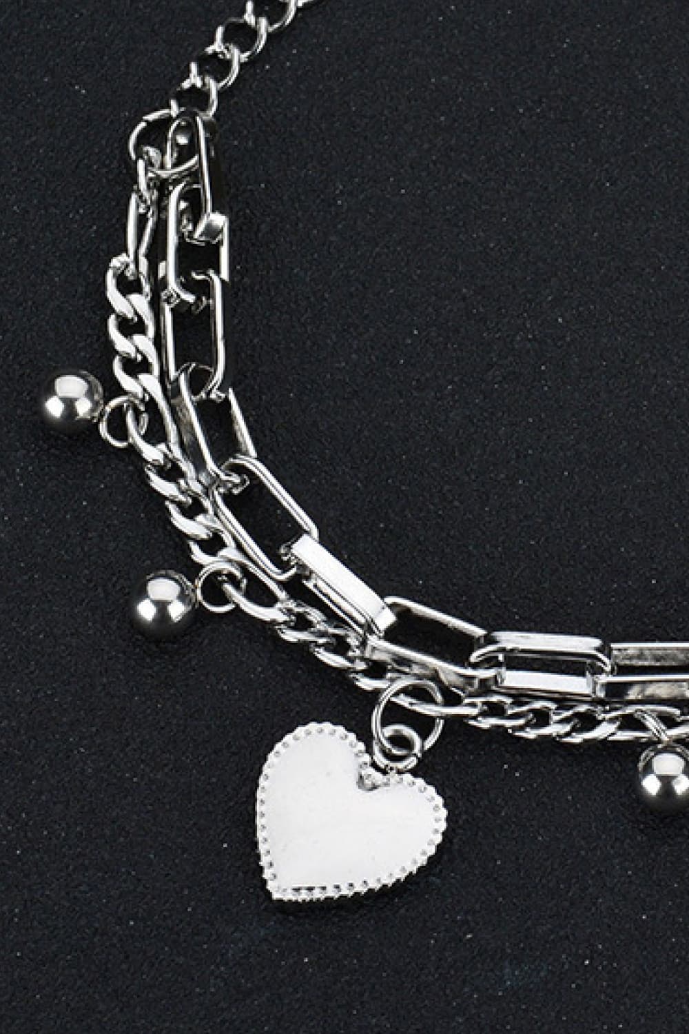 Heart Charm Stainless Steel Bracelet - Rollexi