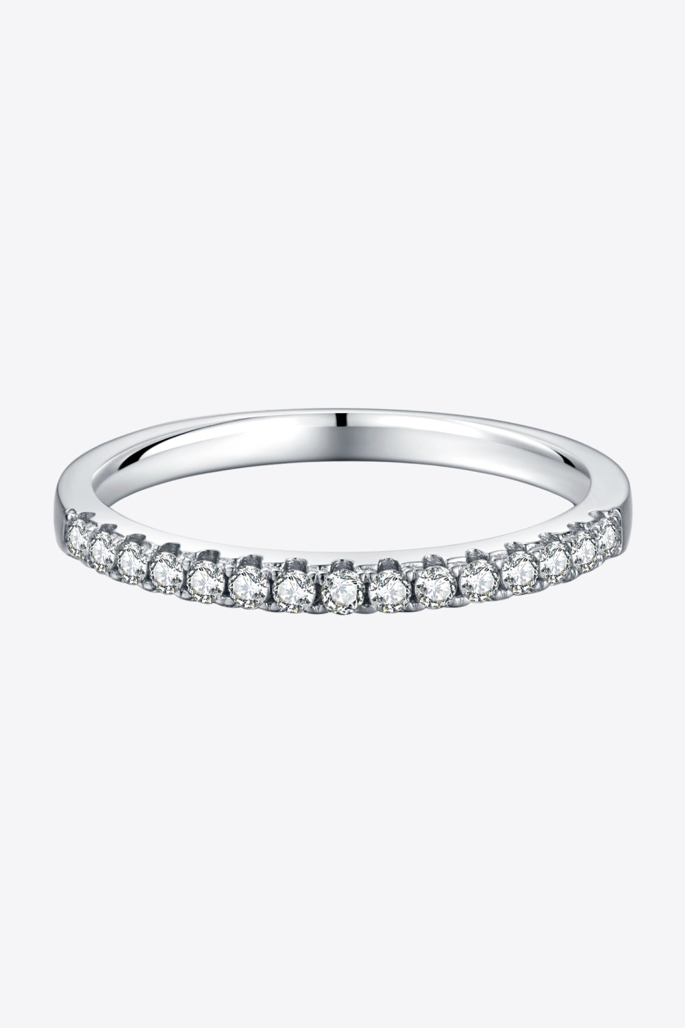 Moissanite Platinum-Plated Half-Eternity Ring - Rollexi