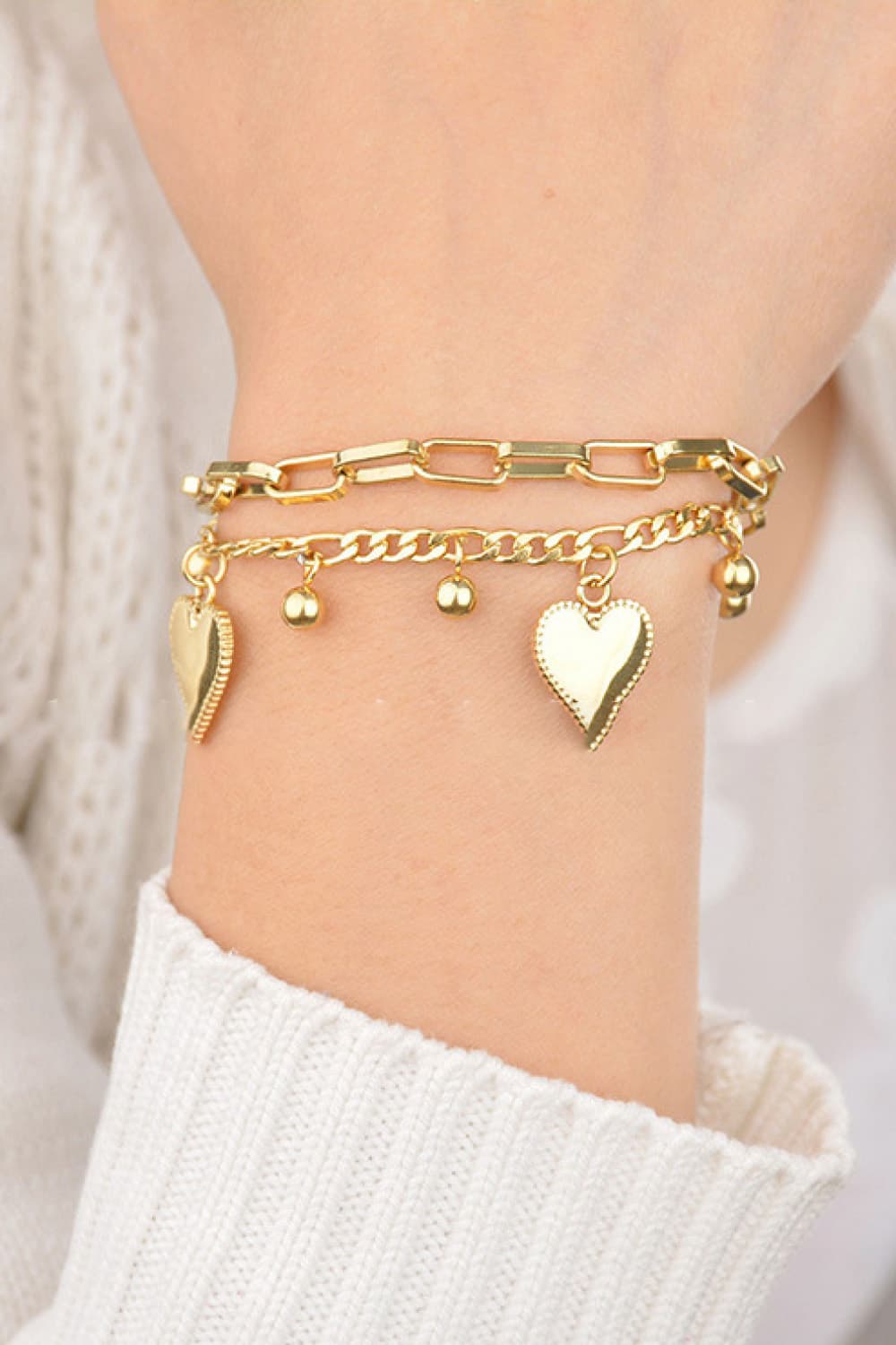 Heart Charm Stainless Steel Bracelet - Rollexi