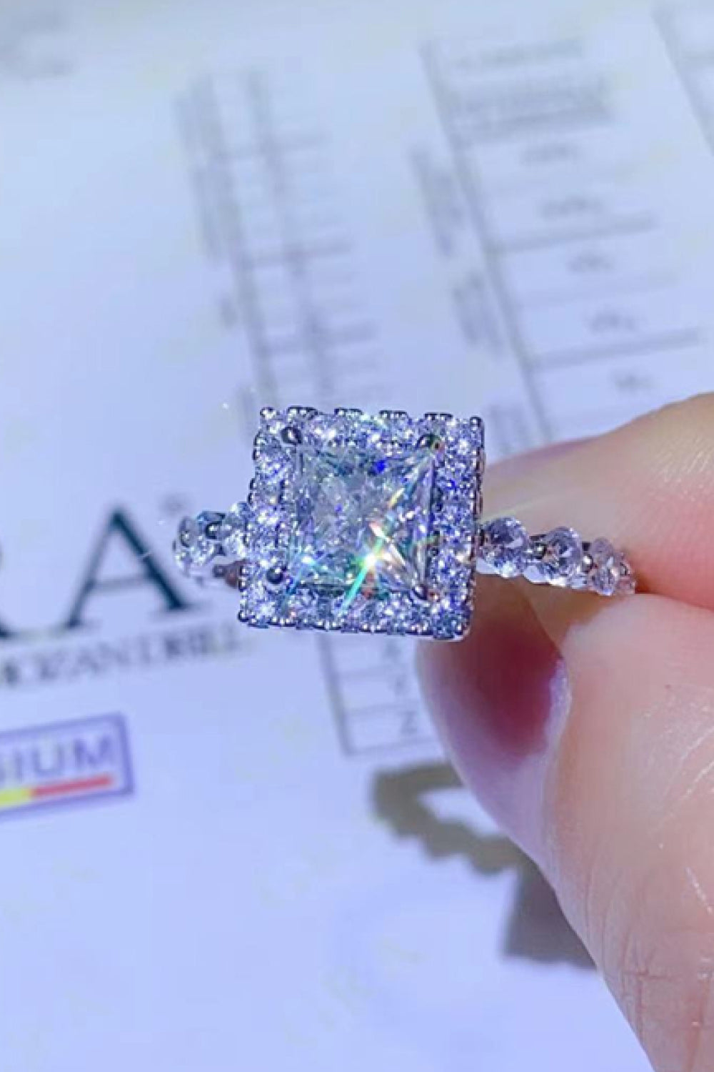 1 Carat Moissanite Square Ring - Rollexi