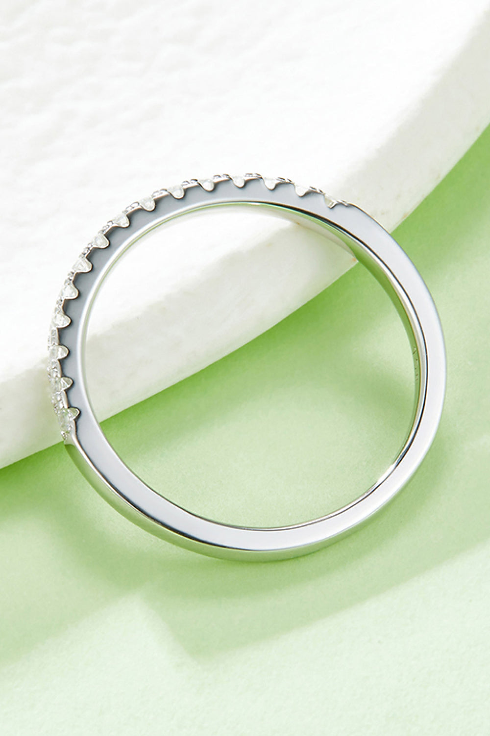 Moissanite Platinum-Plated Half-Eternity Ring - Rollexi