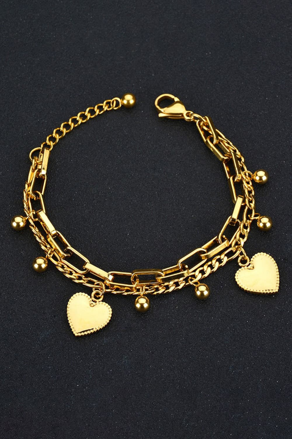 Heart Charm Stainless Steel Bracelet - Rollexi
