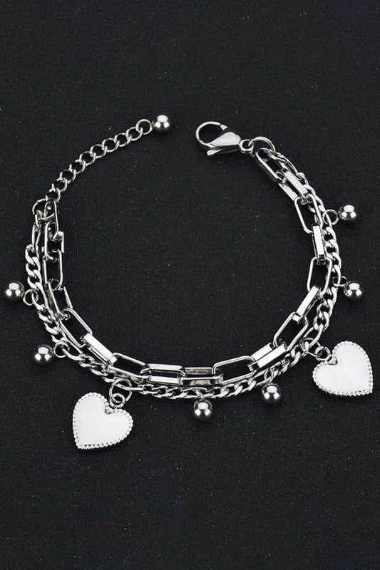 Heart Charm Stainless Steel Bracelet - Rollexi