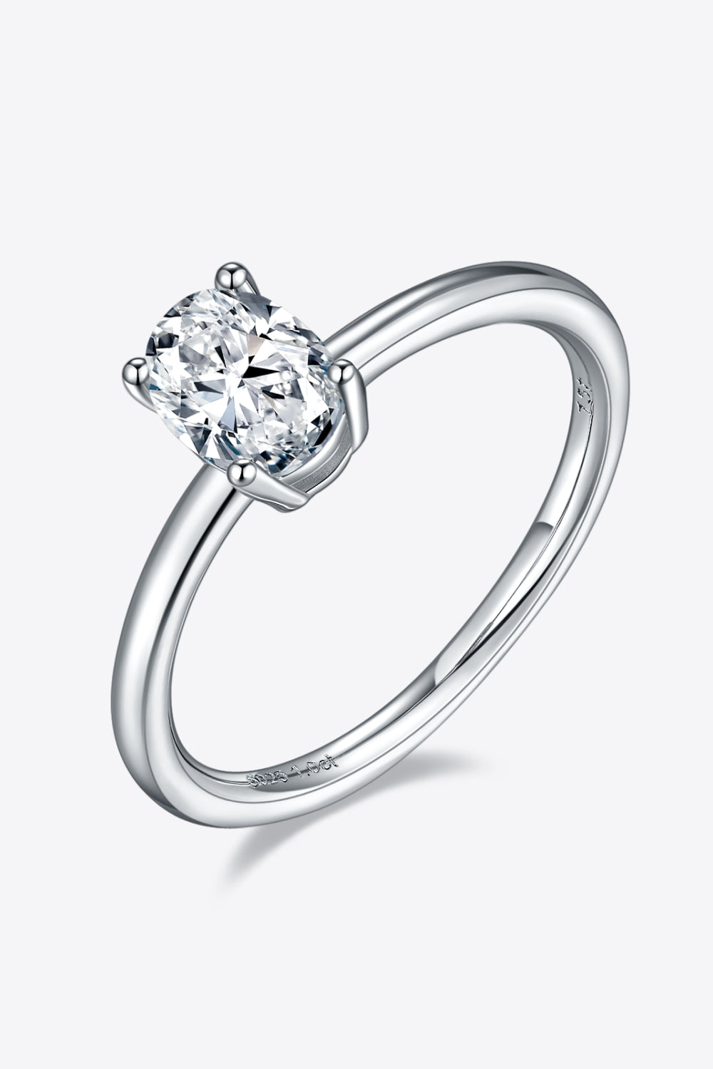 1 Carat Moissanite 925 Sterling Silver Solitaire Ring - Rollexi