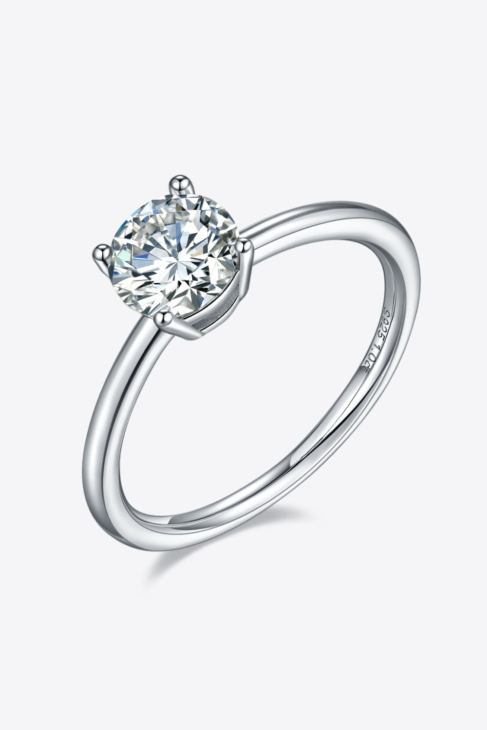 1 Carat Moissanite 925 Sterling Silver Solitaire Ring - Rollexi