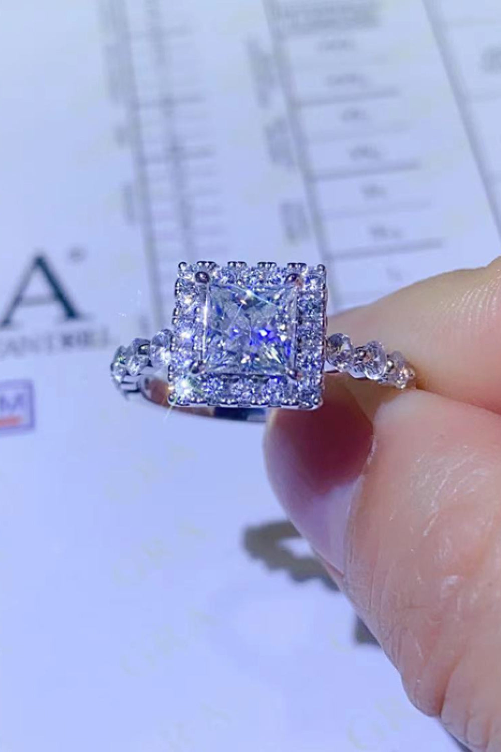 1 Carat Moissanite Square Ring - Rollexi