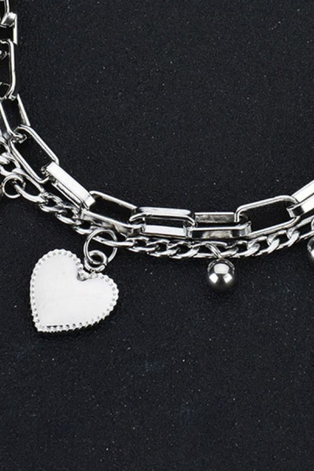 Heart Charm Stainless Steel Bracelet - Rollexi
